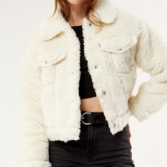 Levi’s Sherpa teddy cream bomber jacket - Picture 5 of 5